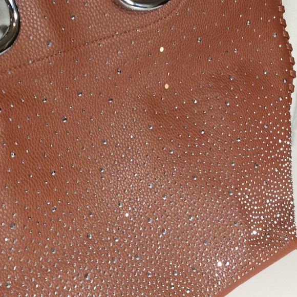 Rhinestone Covered Spacious Bag w/Double Straps - Picture 5 of 9
